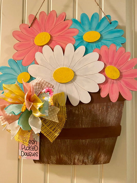 Daisy Basket Door Hanger